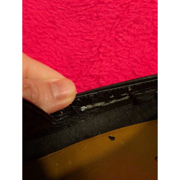 Aerosoles True Blue Loafers Womens 10 B Black Leather Contrast Stitch Block Heel - Picture 9 of 9